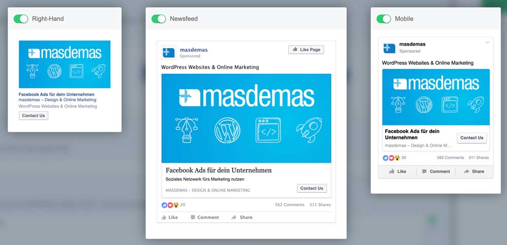 Platzierungen Facebook Ads