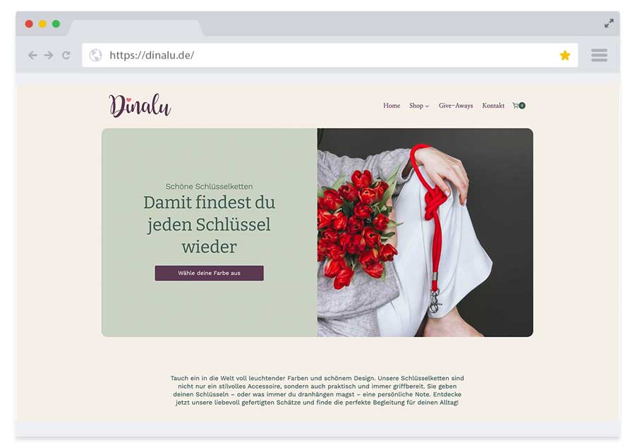 Online-Shop (WooCommerce) Dinalu – in Zusammenarbeit mit sightworks